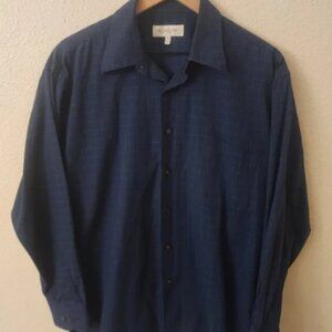 Yves Saint Laurent Longsleeve Blue Plaid Button-down Dress Shirt Mens sz Large
